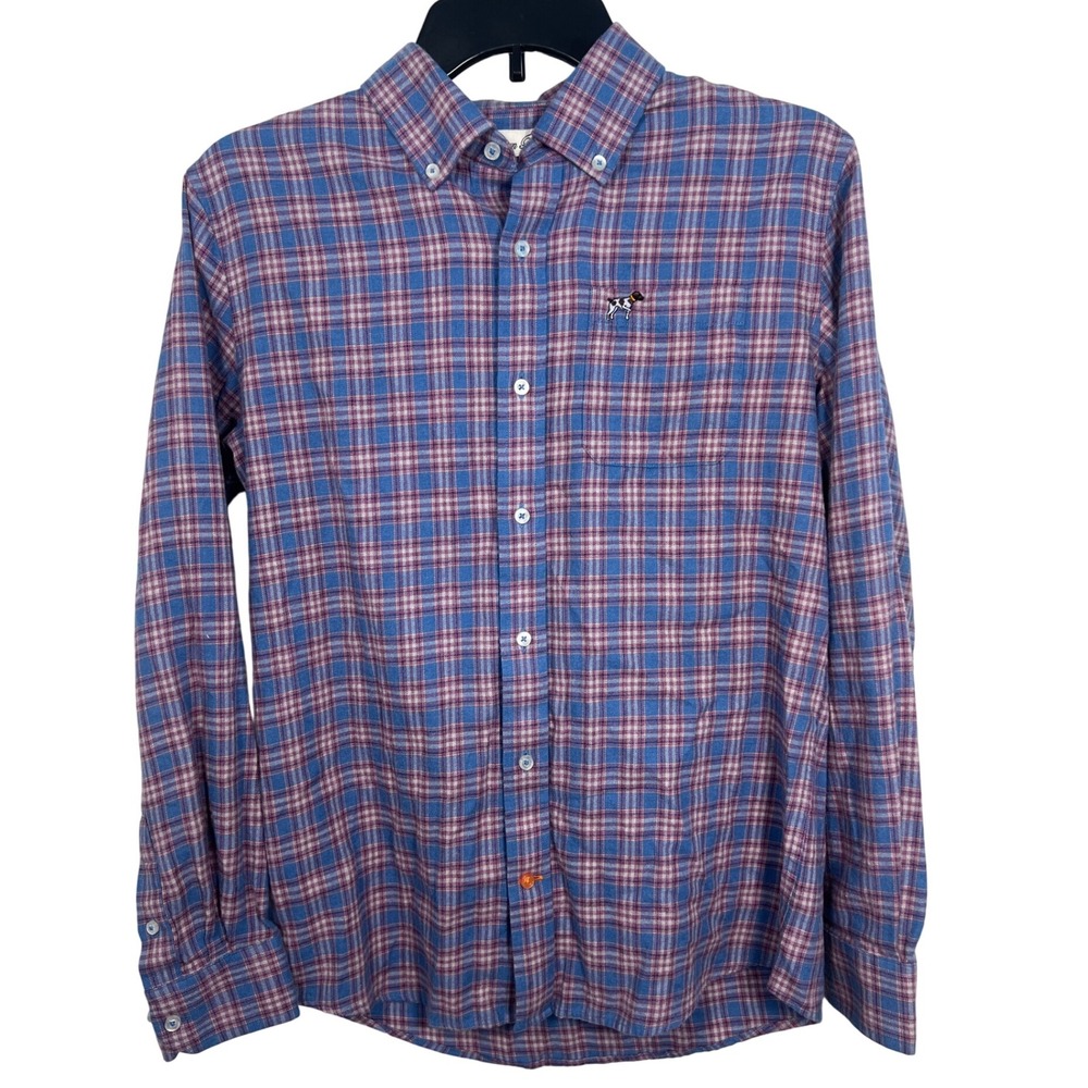 Southern Point Co. Boys Button Down Shirt XL –‎ Blue Pink Plaid 100% Cotton